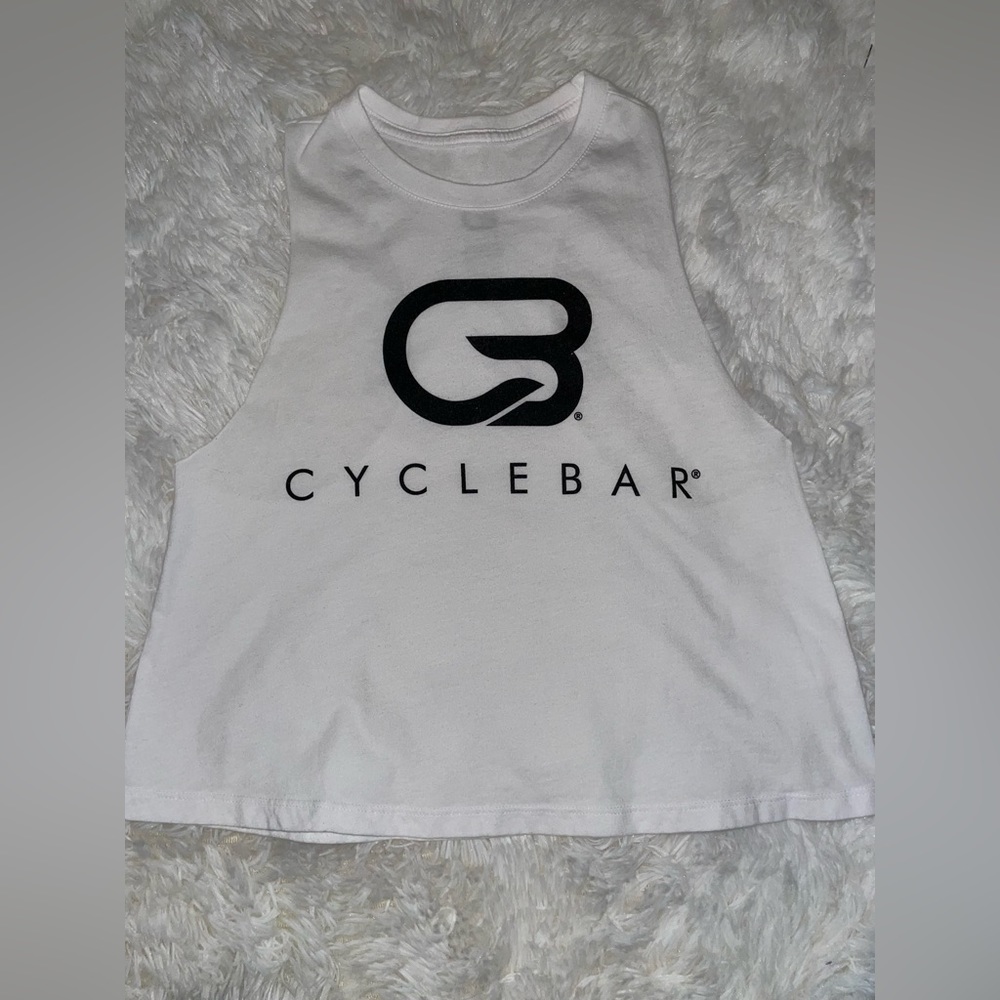 Cyclebar Crop Muscle Tank White Sz S